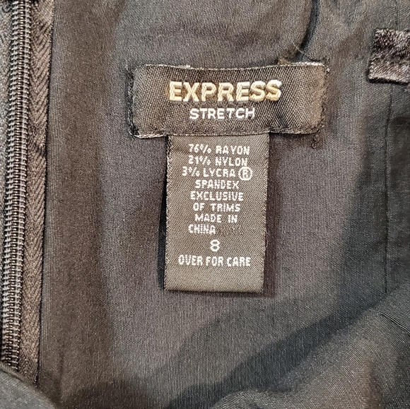 Express Strapless Dress Womens Size 8 Black Stretch Bodycon Dress - Picture 8 of 10